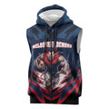 Personalised Melbourne Demons Football Sleeveless Zip Hoodie Fierce Devil Mascot 3D Grunge City Art