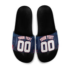 Personalised Melbourne Demons Football Slide Sandals Fierce Devil Mascot 3D Grunge City Art