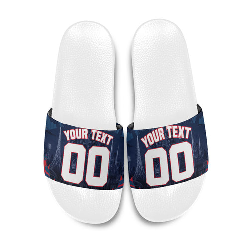 Personalised Melbourne Demons Football Slide Sandals Fierce Devil Mascot 3D Grunge City Art