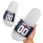 Personalised Melbourne Demons Football Slide Sandals Fierce Devil Mascot 3D Grunge City Art