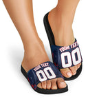 Personalised Melbourne Demons Football Slide Sandals Fierce Devil Mascot 3D Grunge City Art