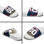 Personalised Melbourne Demons Football Slide Sandals Fierce Devil Mascot 3D Grunge City Art