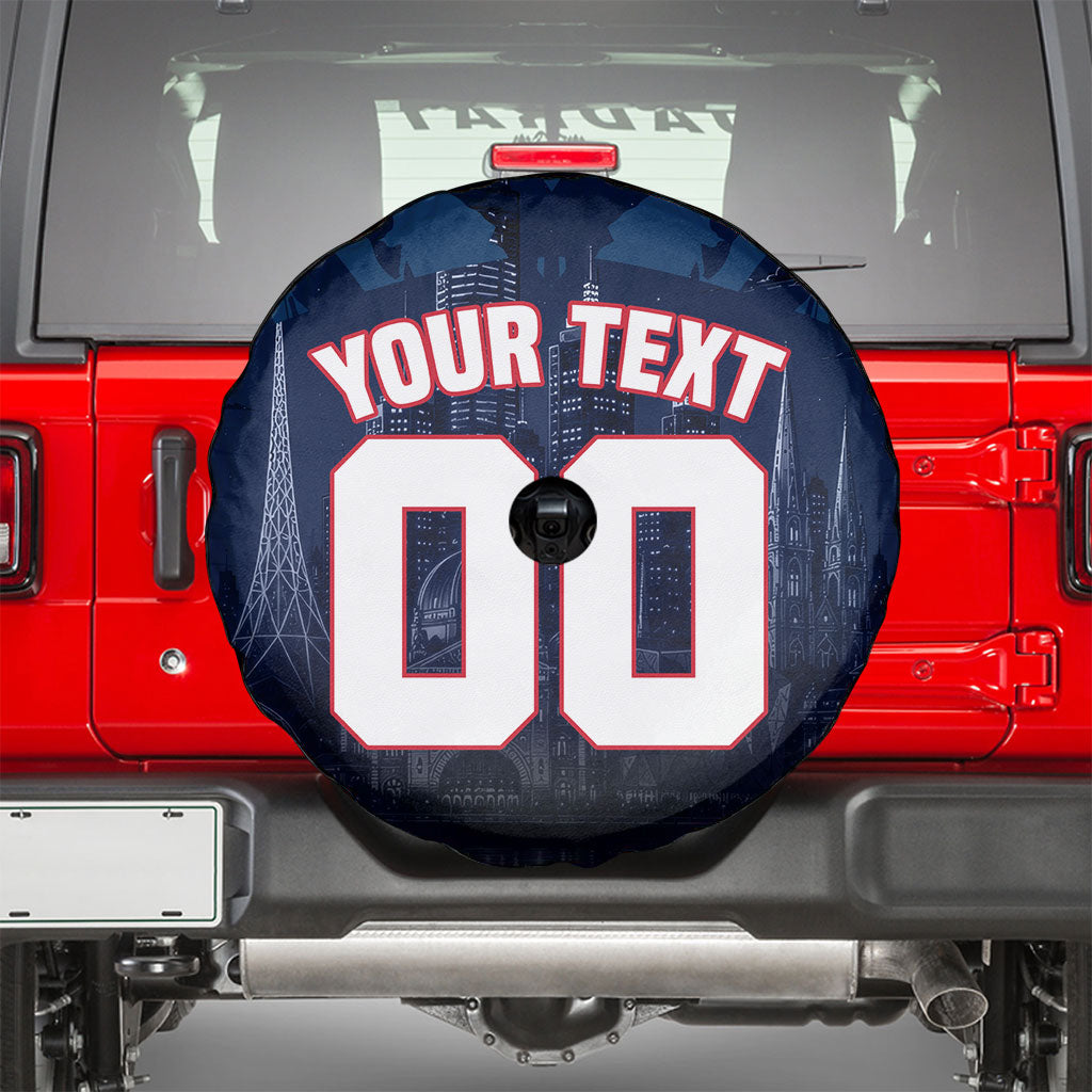 Personalised Melbourne Demons Football Spare Tire Cover Fierce Devil Mascot 3D Grunge City Art