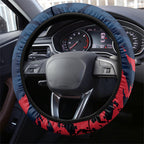 Melbourne Demons Football Steering Wheel Cover Fierce Devil Mascot 3D Grunge City Art
