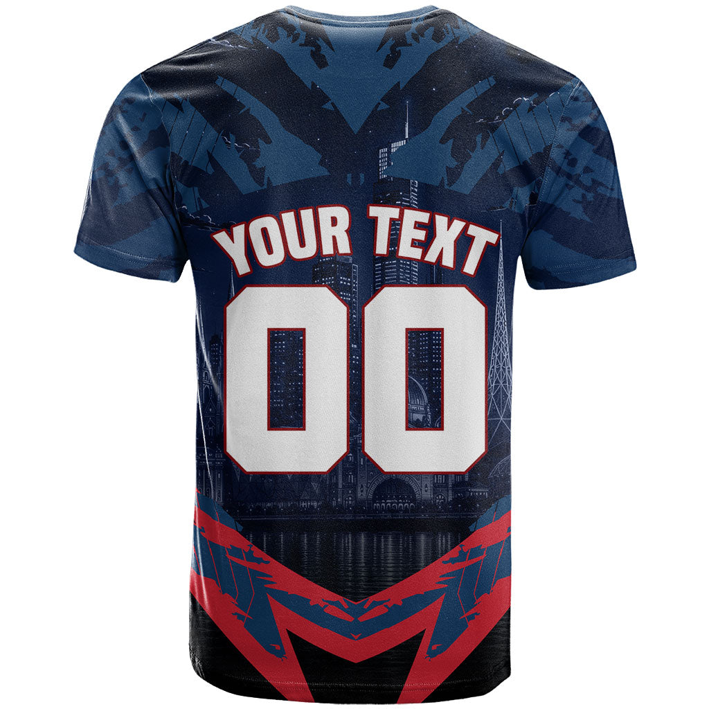 Personalised Melbourne Demons Football T Shirt Fierce Devil Mascot 3D Grunge City Art