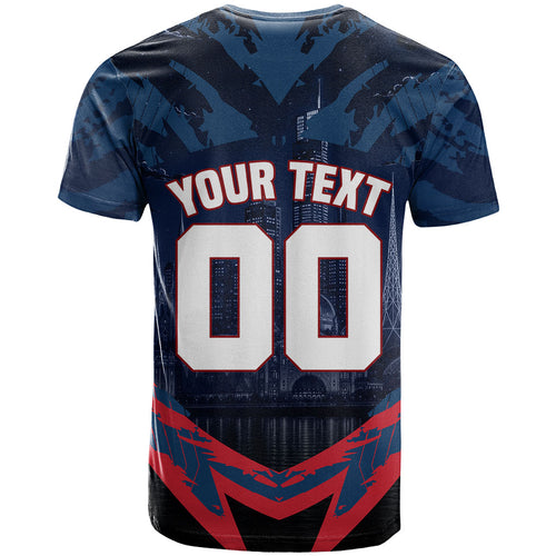 Personalised Melbourne Demons Football T Shirt Fierce Devil Mascot 3D Grunge City Art
