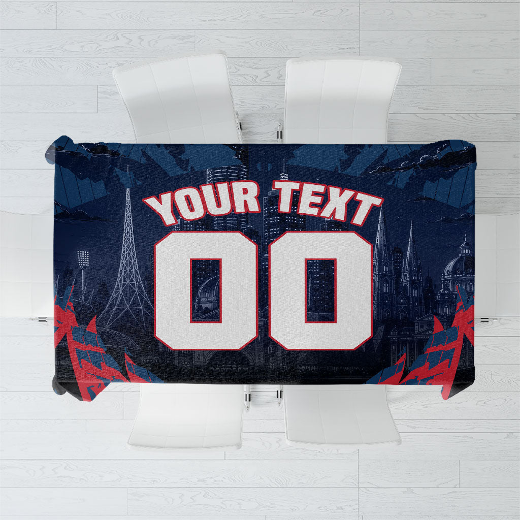 Personalised Melbourne Demons Football Tablecloth Fierce Devil Mascot 3D Grunge City Art
