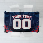 Personalised Melbourne Demons Football Tablecloth Fierce Devil Mascot 3D Grunge City Art