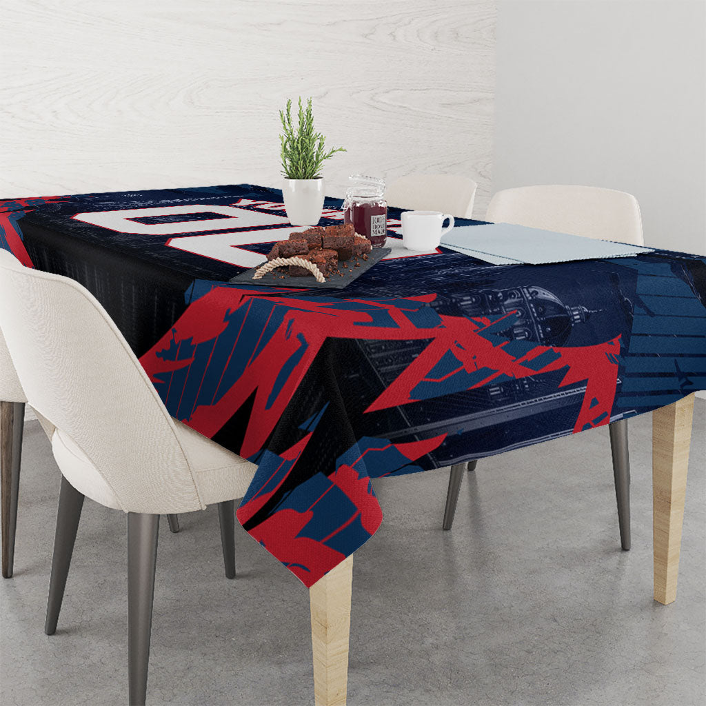 Personalised Melbourne Demons Football Tablecloth Fierce Devil Mascot 3D Grunge City Art