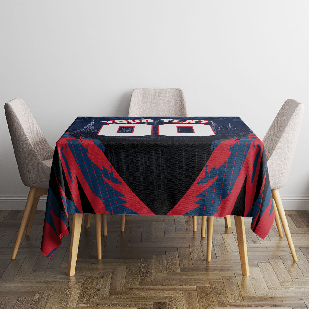 Personalised Melbourne Demons Football Tablecloth Fierce Devil Mascot 3D Grunge City Art