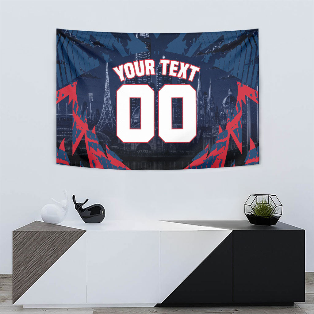 Personalised Melbourne Demons Football Tapestry Fierce Devil Mascot 3D Grunge City Art
