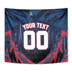 Personalised Melbourne Demons Football Tapestry Fierce Devil Mascot 3D Grunge City Art