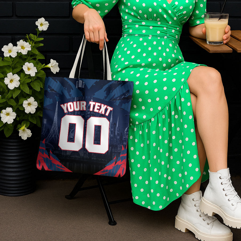 Personalised Melbourne Demons Football Tote Bag Fierce Devil Mascot 3D Grunge City Art
