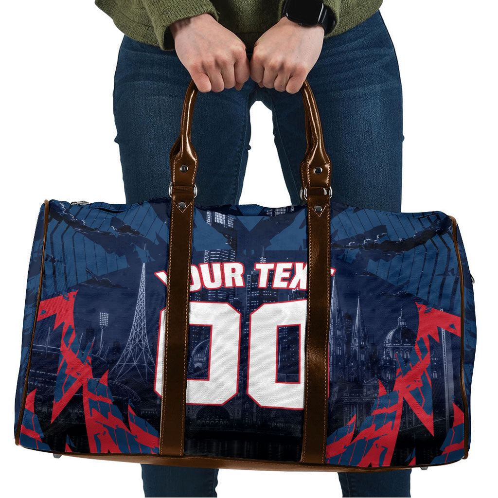 Personalised Melbourne Demons Football Travel Bag Fierce Devil Mascot 3D Grunge City Art