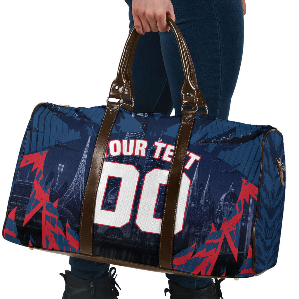 Personalised Melbourne Demons Football Travel Bag Fierce Devil Mascot 3D Grunge City Art