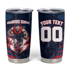 Personalised Melbourne Demons Football Tumbler Cup Fierce Devil Mascot 3D Grunge City Art