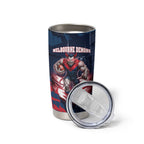 Personalised Melbourne Demons Football Tumbler Cup Fierce Devil Mascot 3D Grunge City Art
