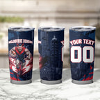 Personalised Melbourne Demons Football Tumbler Cup Fierce Devil Mascot 3D Grunge City Art