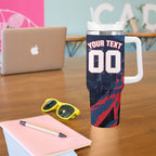 Personalised Melbourne Demons Football Tumbler With Handle Fierce Devil Mascot 3D Grunge City Art