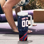 Personalised Melbourne Demons Football Tumbler With Handle Fierce Devil Mascot 3D Grunge City Art