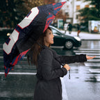 Personalised Melbourne Demons Football Umbrella Fierce Devil Mascot 3D Grunge City Art