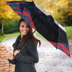 Personalised Melbourne Demons Football Umbrella Fierce Devil Mascot 3D Grunge City Art