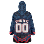 Personalised Melbourne Demons Football Wearable Blanket Hoodie Fierce Devil Mascot 3D Grunge City Art
