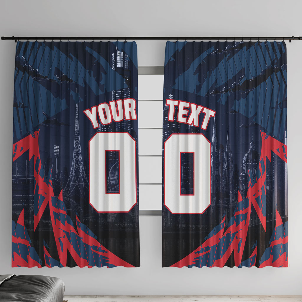 Personalised Melbourne Demons Football Window Curtain Fierce Devil Mascot 3D Grunge City Art