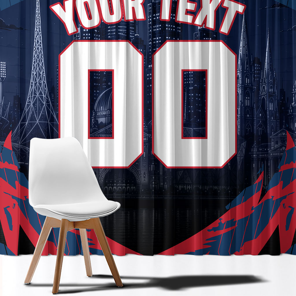 Personalised Melbourne Demons Football Window Curtain Fierce Devil Mascot 3D Grunge City Art
