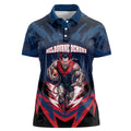 Personalised Melbourne Demons Football Women Polo Shirt Fierce Devil Mascot 3D Grunge City Art