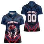 Personalised Melbourne Demons Football Women Polo Shirt Fierce Devil Mascot 3D Grunge City Art