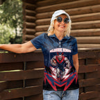 Personalised Melbourne Demons Football Women Polo Shirt Fierce Devil Mascot 3D Grunge City Art