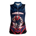 Personalised Melbourne Demons Football Women Sleeveless Polo Shirt Fierce Devil Mascot 3D Grunge City Art