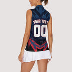 Personalised Melbourne Demons Football Women Sleeveless Polo Shirt Fierce Devil Mascot 3D Grunge City Art