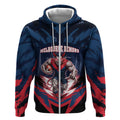 Personalised Melbourne Demons Football Zip Hoodie Fierce Devil Mascot 3D Grunge City Art