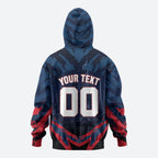 Personalised Melbourne Demons Football Zip Hoodie Fierce Devil Mascot 3D Grunge City Art