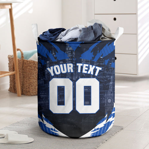 Personalised North Melbourne Kangaroos Football Laundry Basket Fierce Kangaroo Mascot 3D Grunge City Art