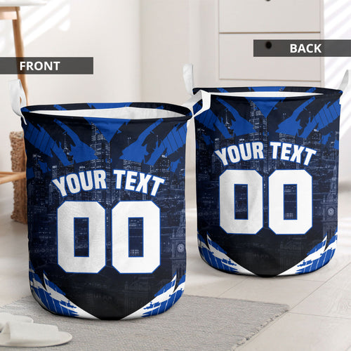Personalised North Melbourne Kangaroos Football Laundry Basket Fierce Kangaroo Mascot 3D Grunge City Art