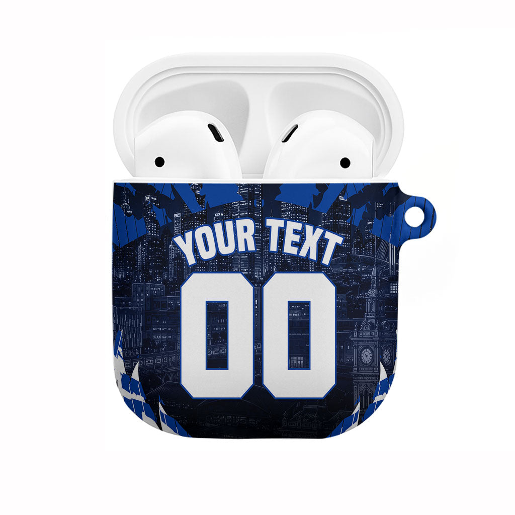 Personalised North Melbourne Kangaroos Football AirPods Case Fierce Kangaroo Mascot 3D Grunge City Art