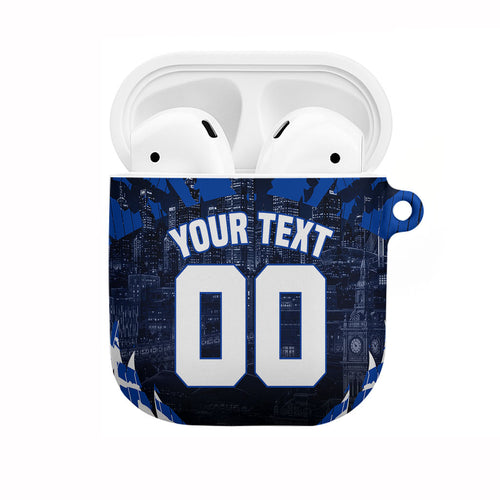 Personalised North Melbourne Kangaroos Football AirPods Case Fierce Kangaroo Mascot 3D Grunge City Art
