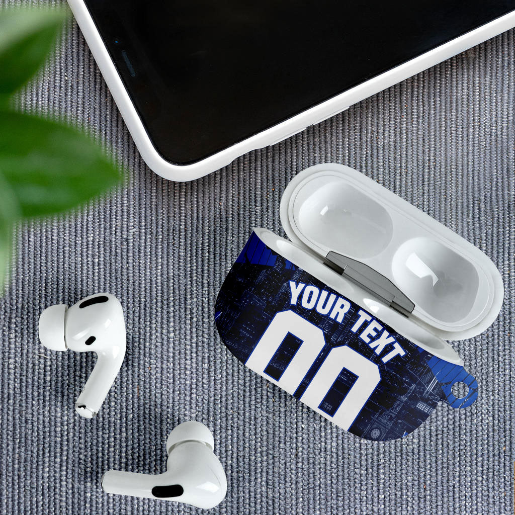 Personalised North Melbourne Kangaroos Football AirPods Case Fierce Kangaroo Mascot 3D Grunge City Art