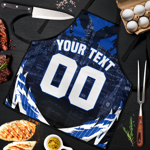 Personalised North Melbourne Kangaroos Football Apron Fierce Kangaroo Mascot 3D Grunge City Art