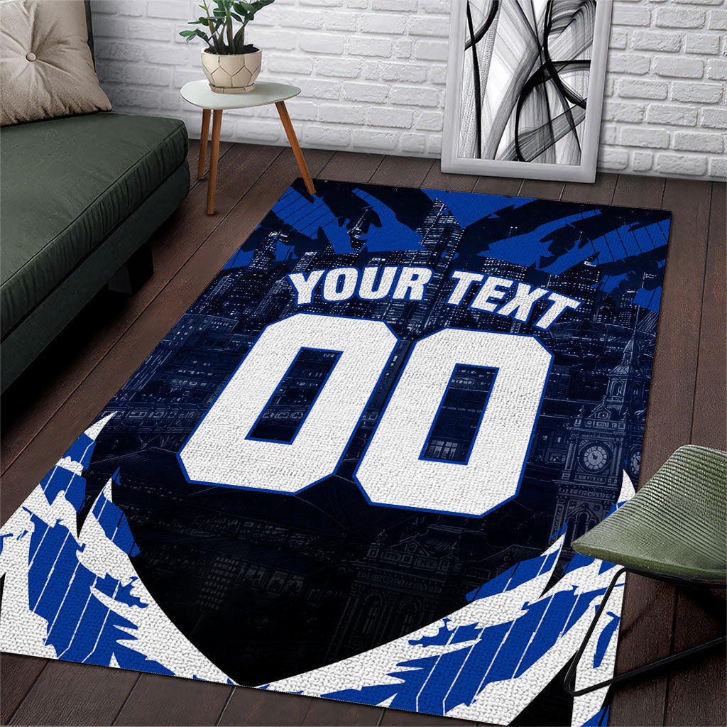 Personalised North Melbourne Kangaroos Football Area Rug Fierce Kangaroo Mascot 3D Grunge City Art
