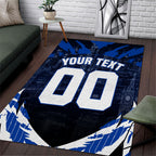Personalised North Melbourne Kangaroos Football Area Rug Fierce Kangaroo Mascot 3D Grunge City Art