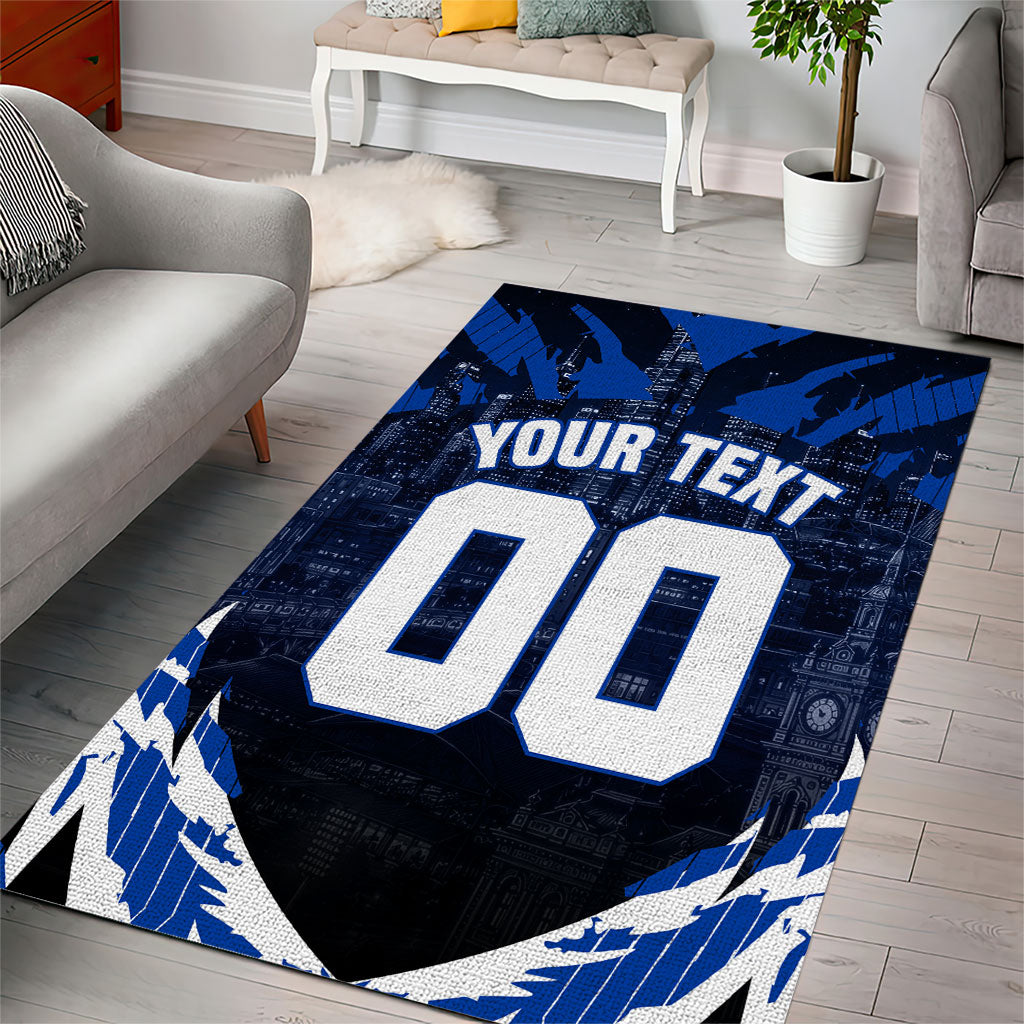 Personalised North Melbourne Kangaroos Football Area Rug Fierce Kangaroo Mascot 3D Grunge City Art