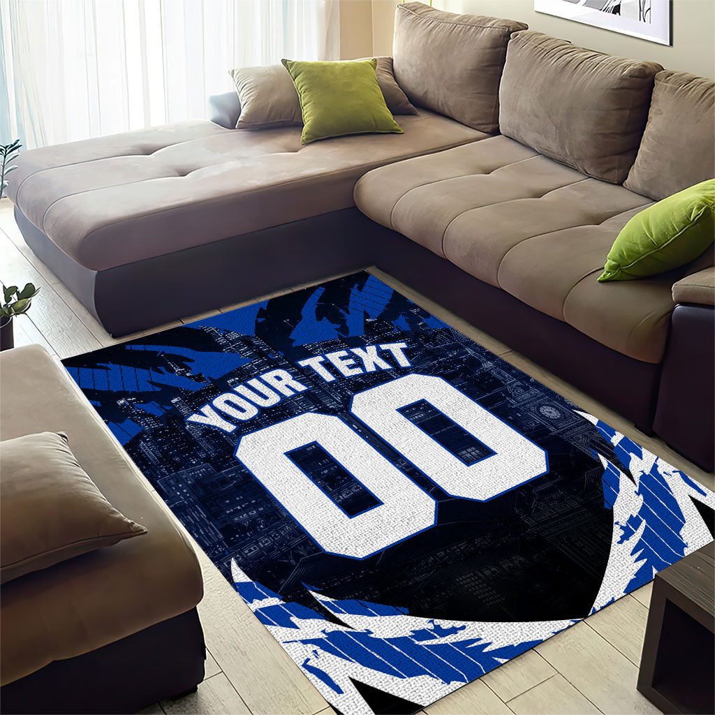 Personalised North Melbourne Kangaroos Football Area Rug Fierce Kangaroo Mascot 3D Grunge City Art