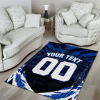 Personalised North Melbourne Kangaroos Football Area Rug Fierce Kangaroo Mascot 3D Grunge City Art