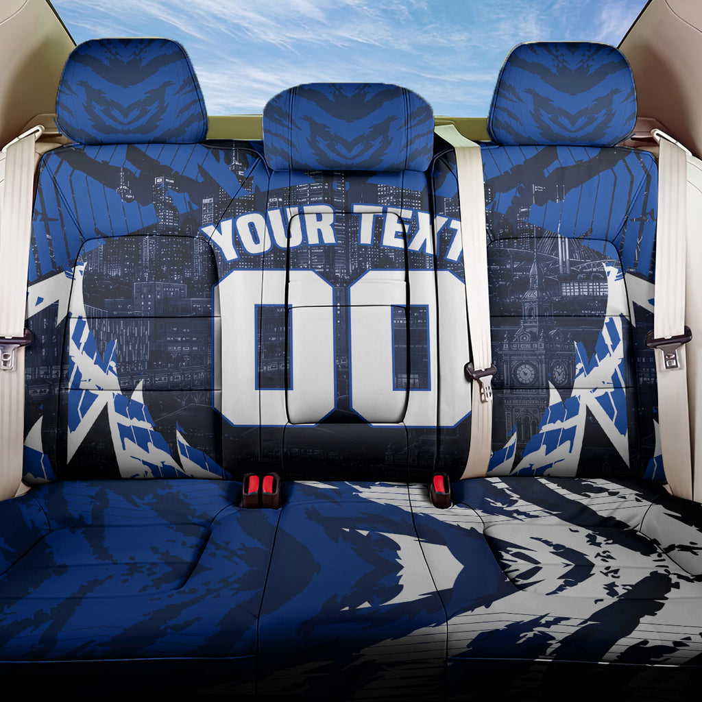 Personalised North Melbourne Kangaroos Football Back Car Seat Cover Fierce Kangaroo Mascot 3D Grunge City Art