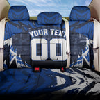 Personalised North Melbourne Kangaroos Football Back Car Seat Cover Fierce Kangaroo Mascot 3D Grunge City Art