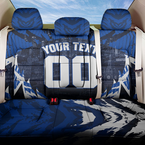 Personalised North Melbourne Kangaroos Football Back Car Seat Cover Fierce Kangaroo Mascot 3D Grunge City Art